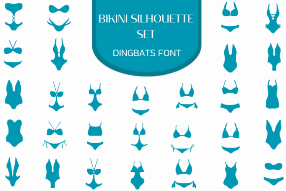 Bikini Silhouette Set: A Playful Font for Editorial Design